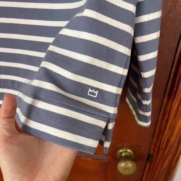 Crown & Ivy Blue and White Striped Top Size M BRAND NEW 100% Cotton - Picture 3 of 7